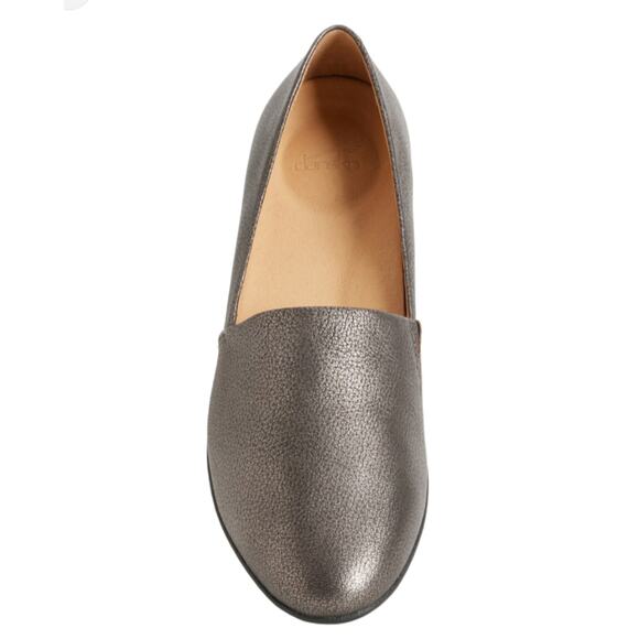 Dansko Larisa Loafer Size 37 US 6.5-7 Textured Leather Slip-On Pewter Metallic - Picture 1 of 14
